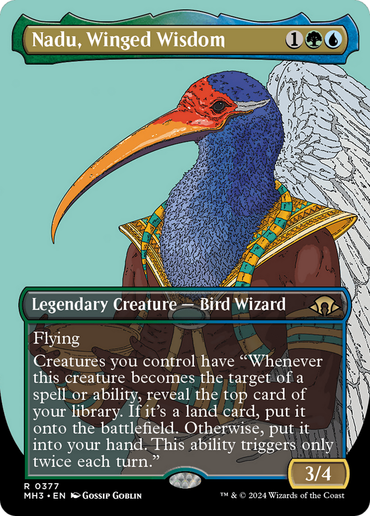 Nadu, Winged Wisdom (Borderless) [Modern Horizons 3] | Rook's Games and More