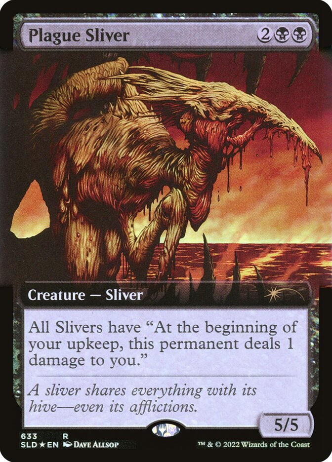 Plague Sliver (Extended Art) (Step-and-Compleat Foil) [Secret Lair Drop Promos] | Rook's Games and More