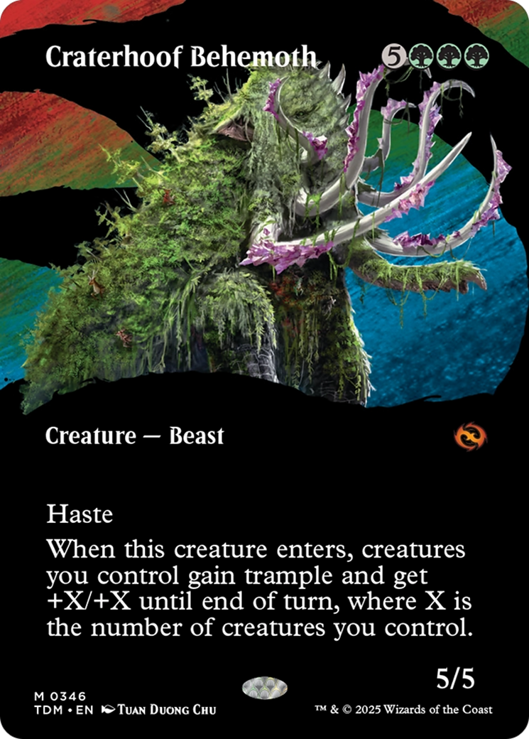 Craterhoof Behemoth (Borderless) [Tarkir: Dragonstorm] | Rook's Games and More