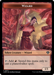 Chandra, Awakened Inferno Emblem // Wizard Double-Sided Token [Commander Masters Tokens] | Rook's Games and More