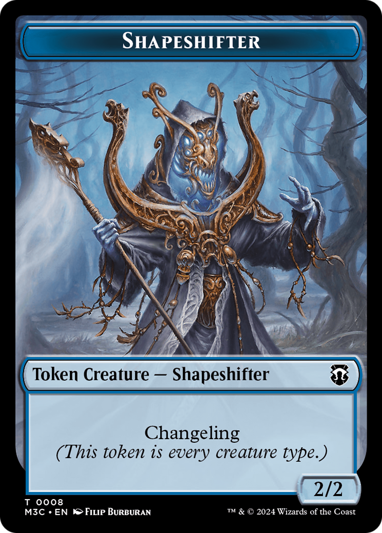 Dragon // Shapeshifter (0008) Double-Sided Token [Modern Horizons 3 Commander Tokens] | Rook's Games and More