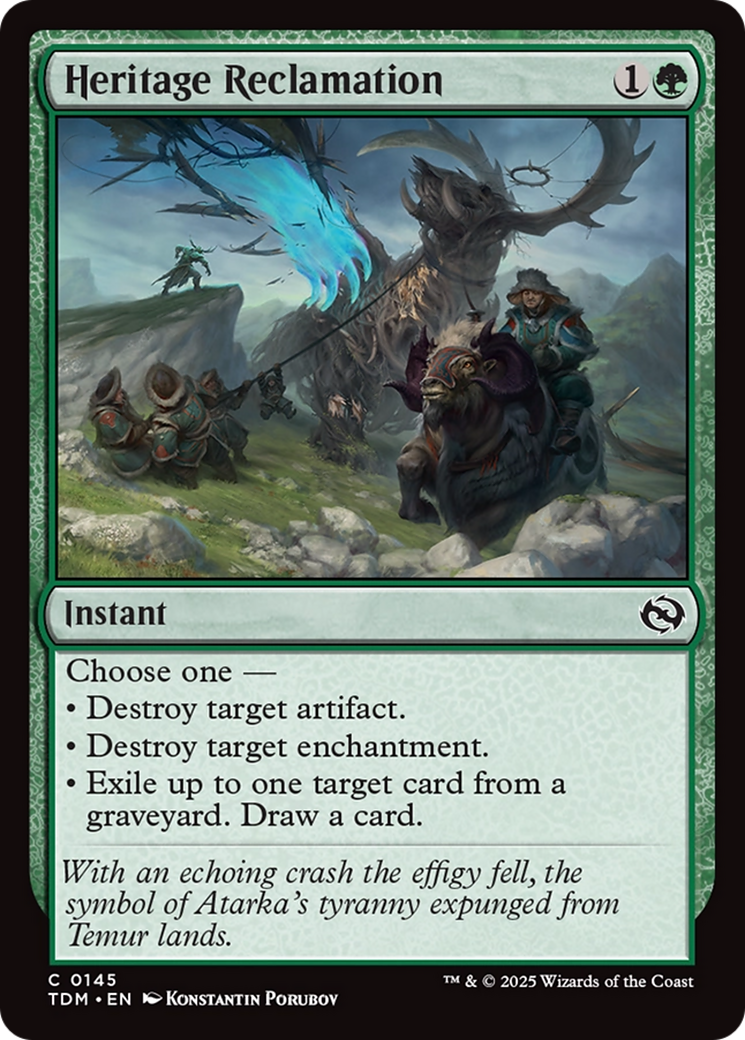 Heritage Reclamation [Tarkir: Dragonstorm] | Rook's Games and More