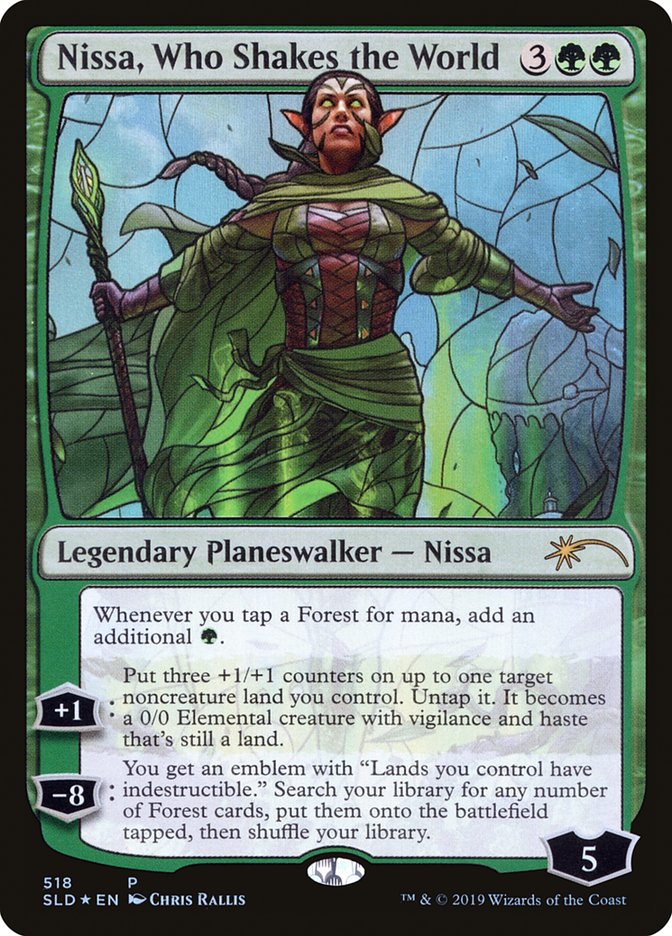 Nissa, Who Shakes the World (Stained Glass) [Secret Lair Drop Promos] | Rook's Games and More