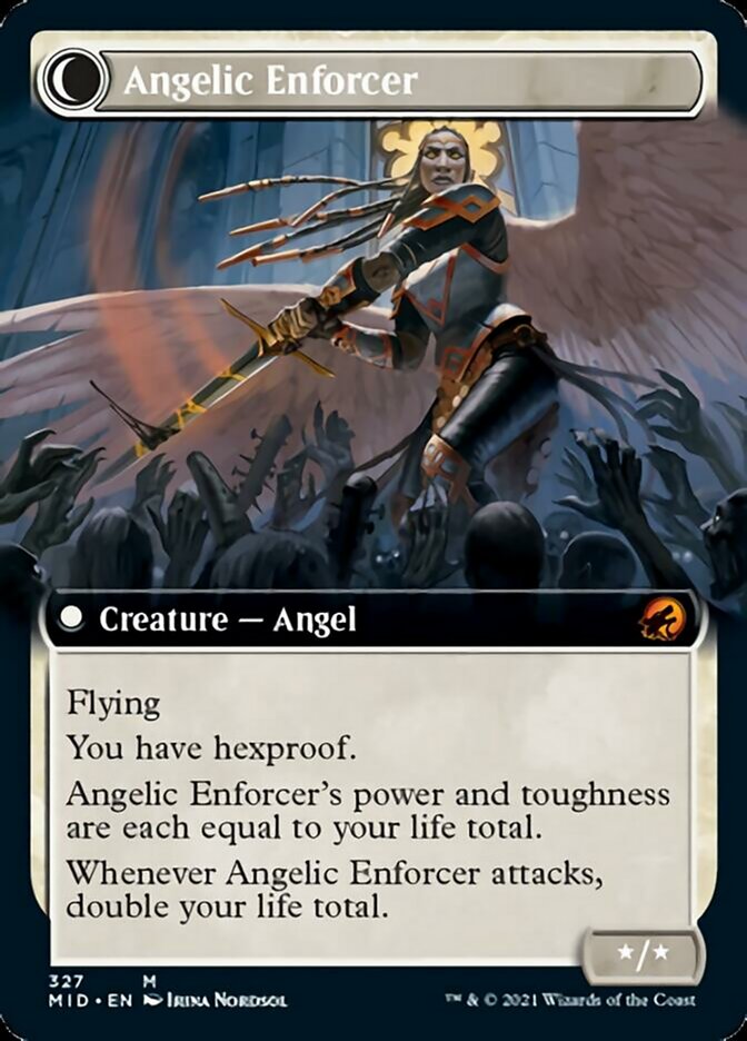 Enduring Angel // Angelic Enforcer (Extended Art) [Innistrad: Midnight Hunt] | Rook's Games and More