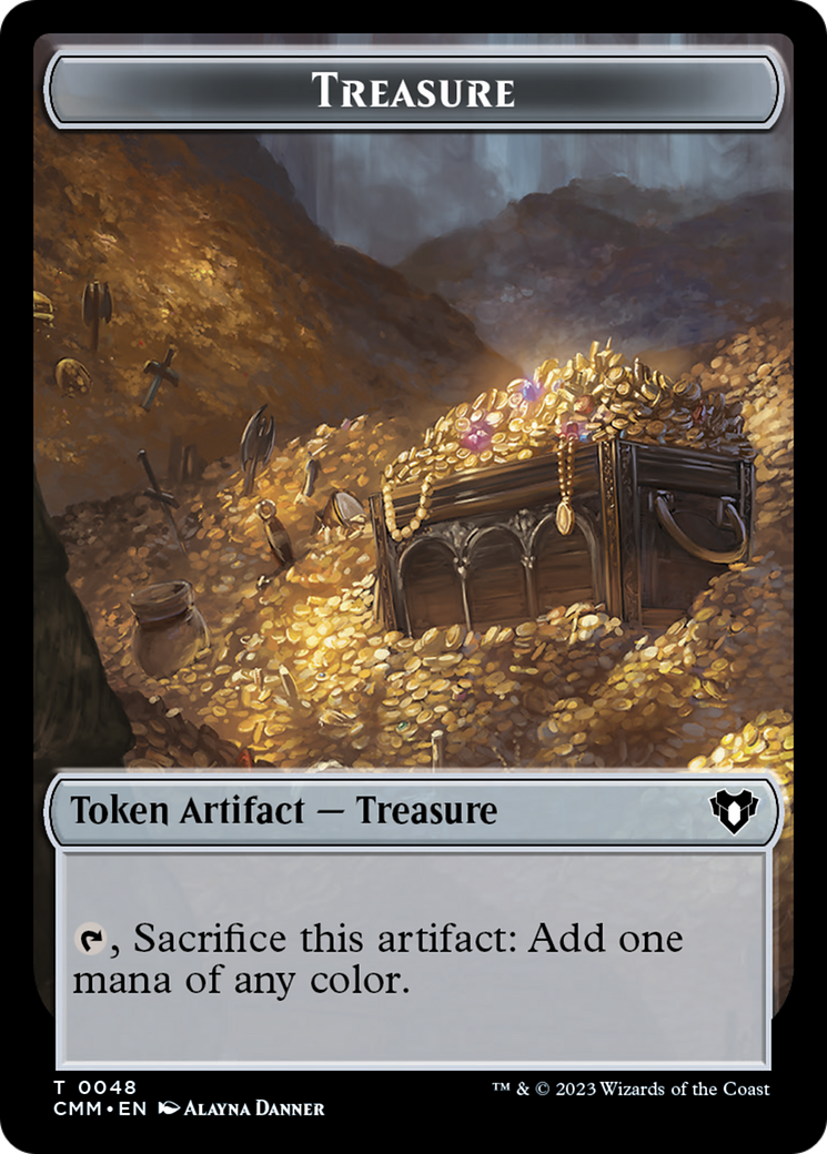 Treasure // Dragon (0020) Double-Sided Token [Commander Masters Tokens] | Rook's Games and More