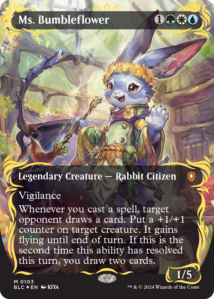 Ms. Bumbleflower (Borderless) (Raised Foil) [Bloomburrow Commander] | Rook's Games and More