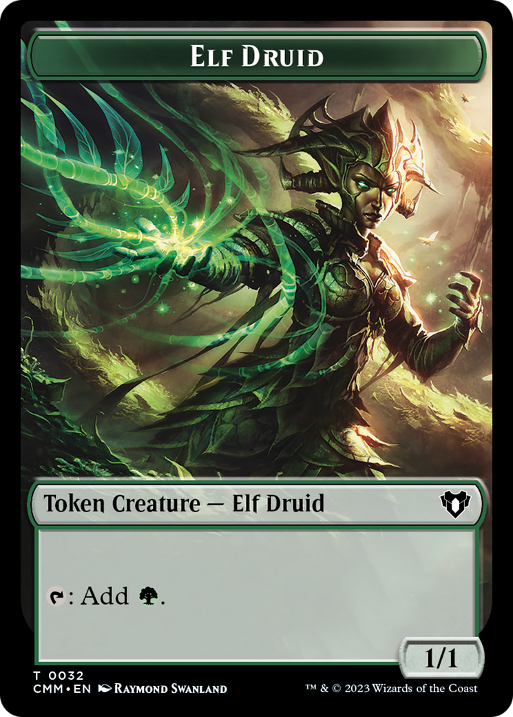 Elemental (0024) // Elf Druid Double-Sided Token [Commander Masters Tokens] | Rook's Games and More