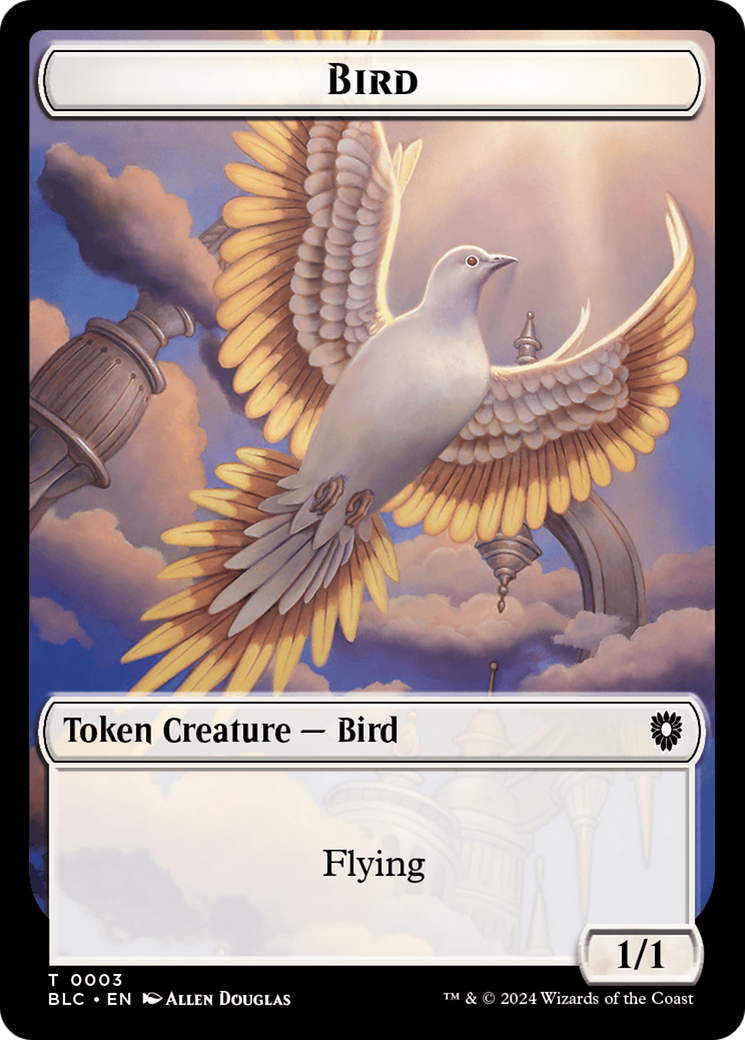 Storm Crow // Bird (003) Double-Sided Token [Bloomburrow Commander Tokens] | Rook's Games and More