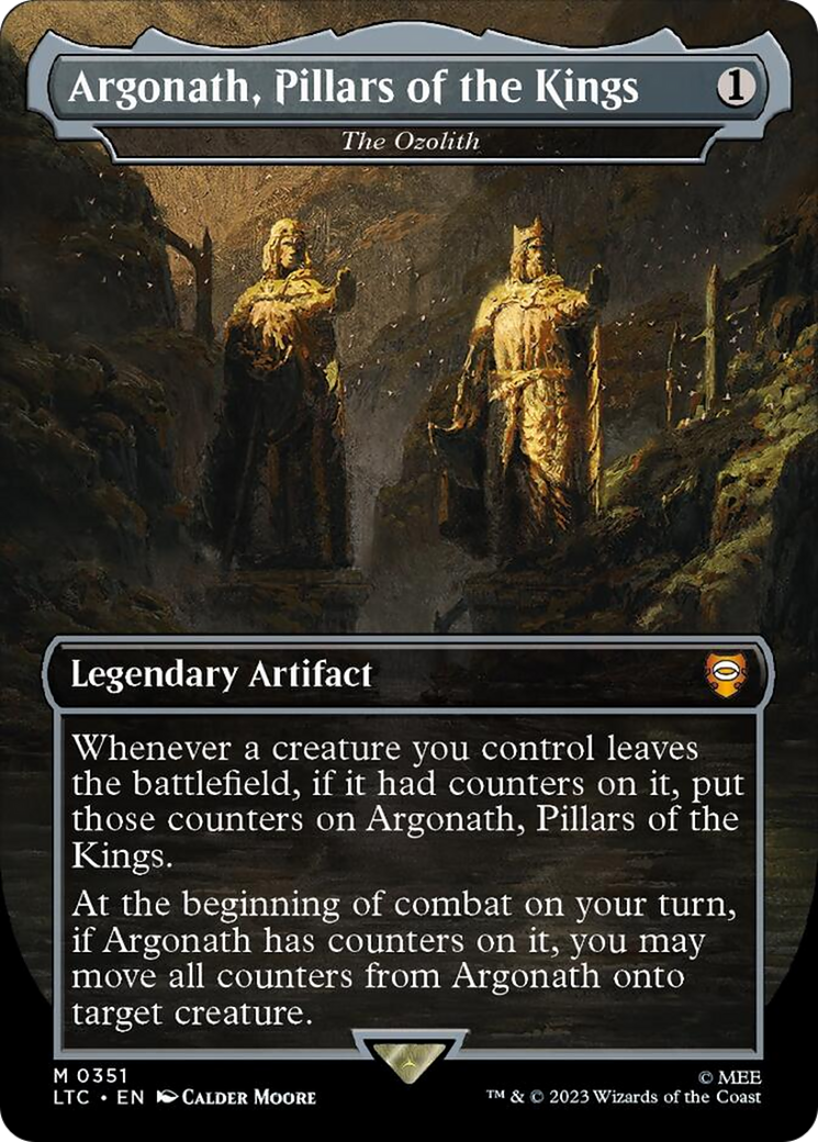 Argonath, Pillars of the Kings - The Ozolith (Borderless) (Surge Foil) [The Lord of the Rings: Tales of Middle-Earth Commander] | Rook's Games and More