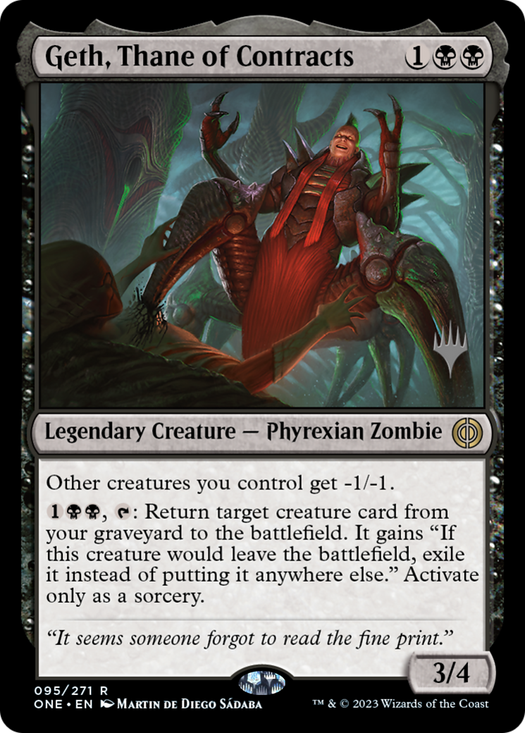 Geth, Thane of Contracts (Promo Pack) [Phyrexia: All Will Be One Promos] | Rook's Games and More