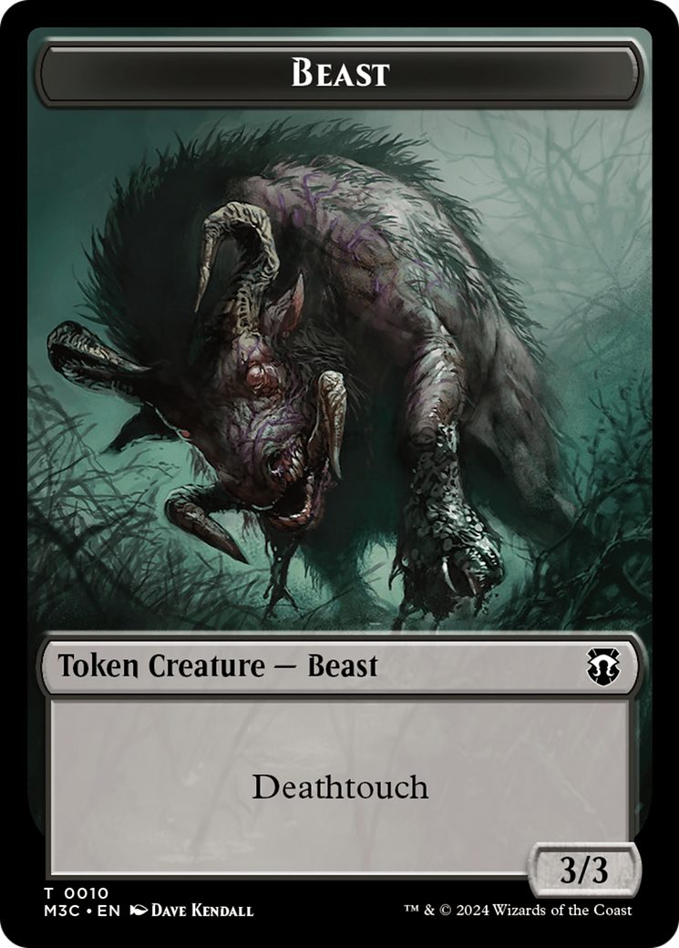 Beast (0010) (Ripple Foil) // Shapeshifter (0008) Double-Sided Token [Modern Horizons 3 Commander Tokens] | Rook's Games and More