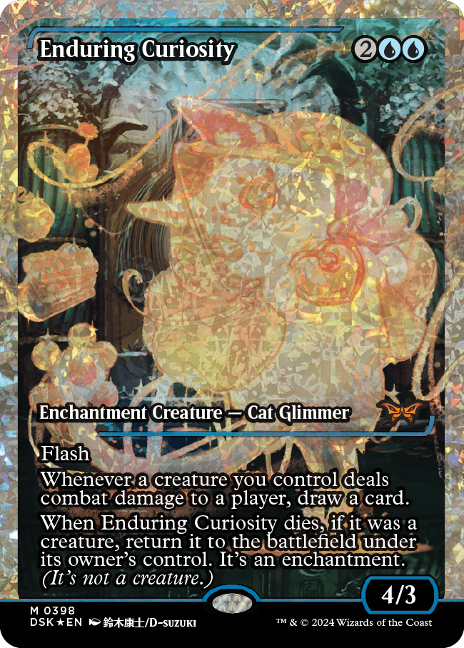 mtg duskmourn showcase cards Enduring Curiosity (Japan Showcase Fracture Foil) [Duskmourn: House of – Rook's Games and More