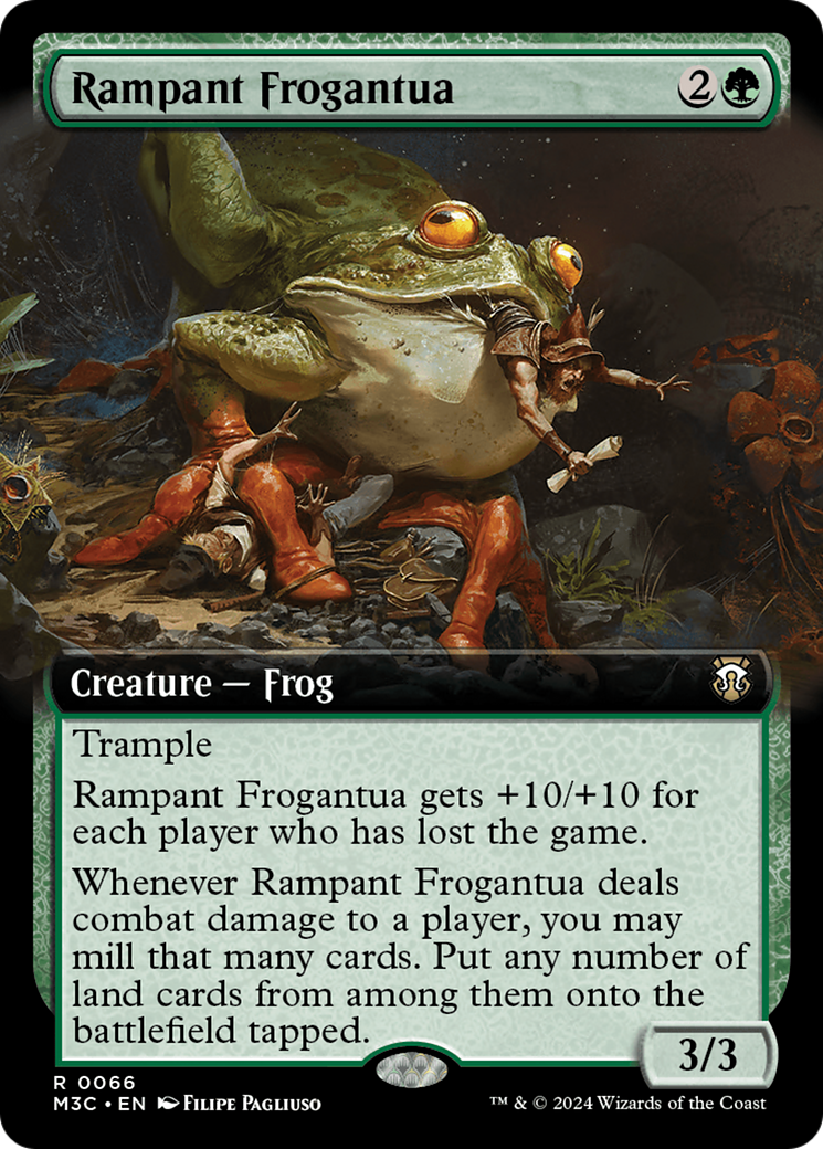 Rampant Frogantua (Extended Art) (Ripple Foil) [Modern Horizons 3 Commander] | Rook's Games and More