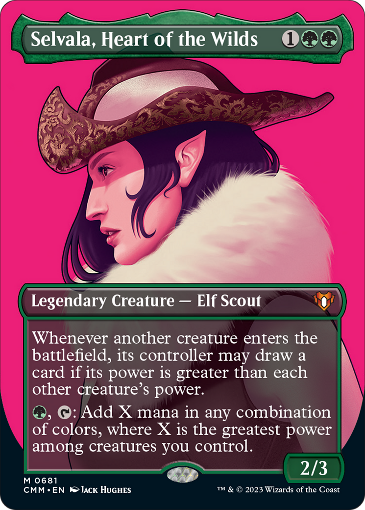 Selvala, Heart of the Wilds (Borderless Profile) [Commander Masters] | Rook's Games and More