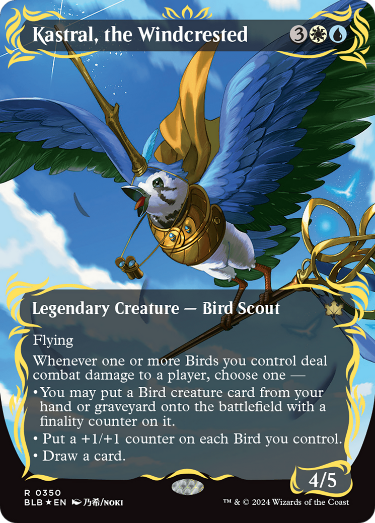 Kastral, the Windcrested (Borderless) (Raised Foil) [Bloomburrow] | Rook's Games and More