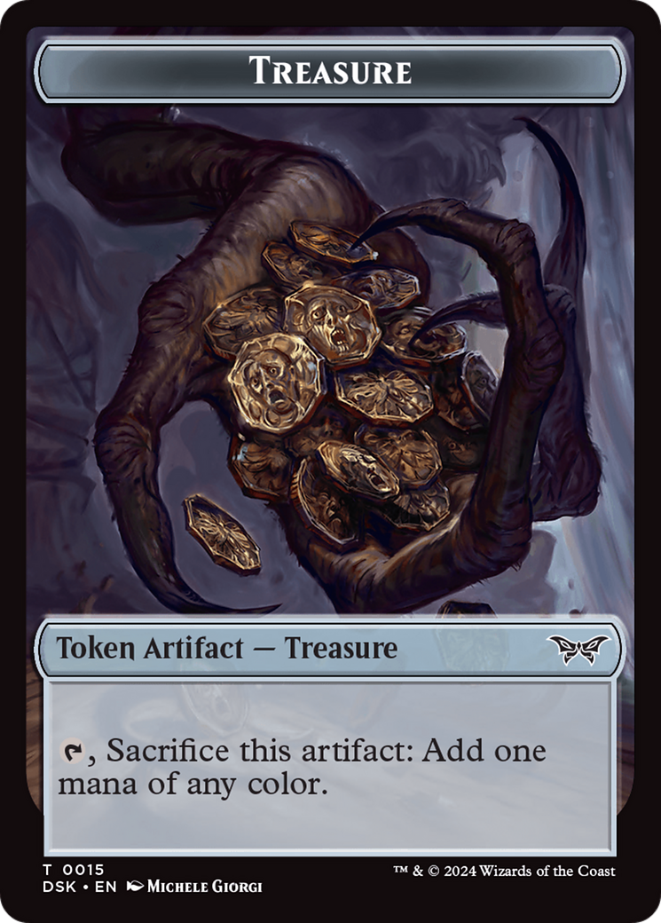 Treasure // Copy Double-Sided Token [Duskmourn: House of Horror Tokens] | Rook's Games and More