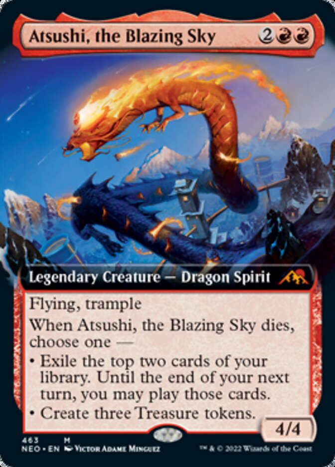 Atsushi, the Blazing Sky (Extended Art) [Kamigawa: Neon Dynasty] | Rook's Games and More