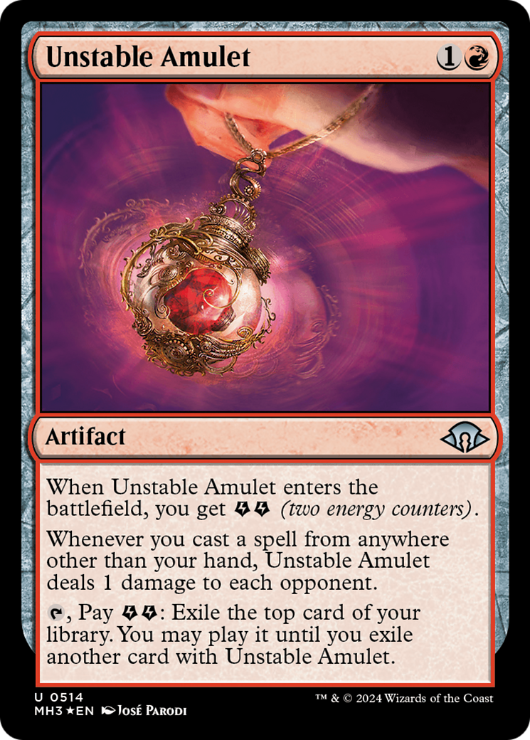 Unstable Amulet (Ripple Foil) [Modern Horizons 3] | Rook's Games and More