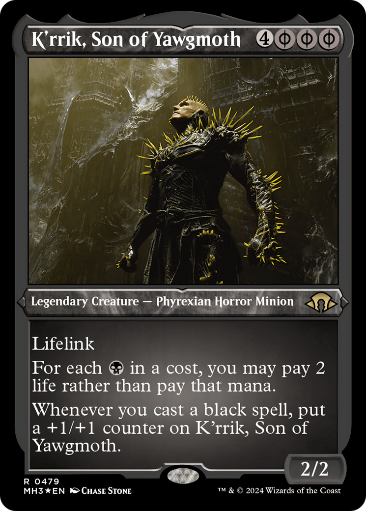 K'rrik, Son of Yawgmoth (Foil Etched) [Modern Horizons 3] | Rook's Games and More