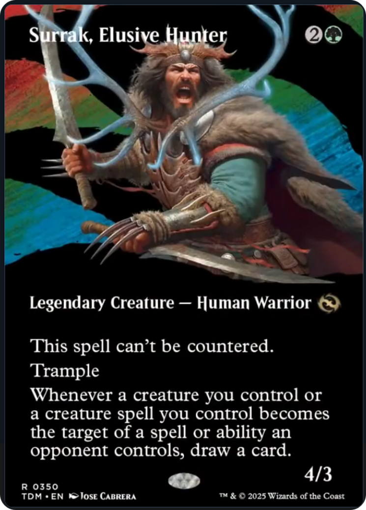 Surrak, Elusive Hunter (Borderless) [Tarkir: Dragonstorm] | Rook's Games and More