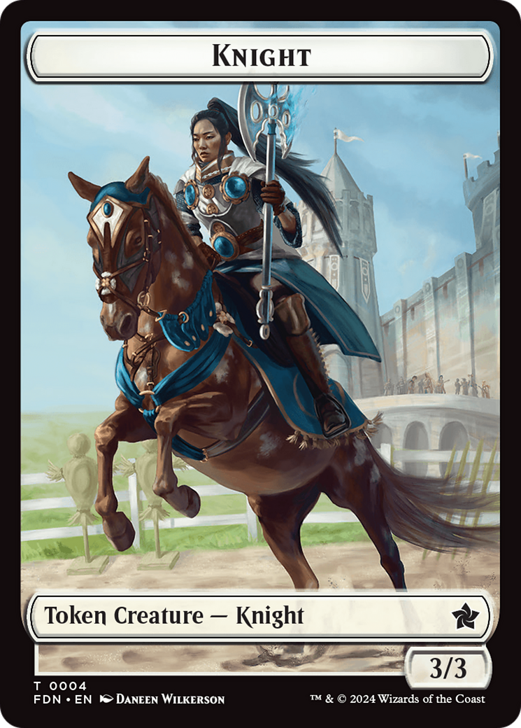 Human // Knight Double-Sided Token [Foundations Tokens] | Rook's Games and More