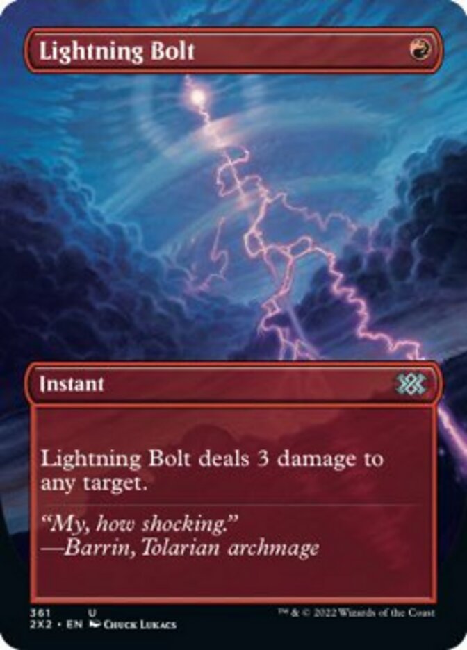 Lightning Bolt (Borderless Alternate Art) [Double Masters 2022] | Rook's Games and More
