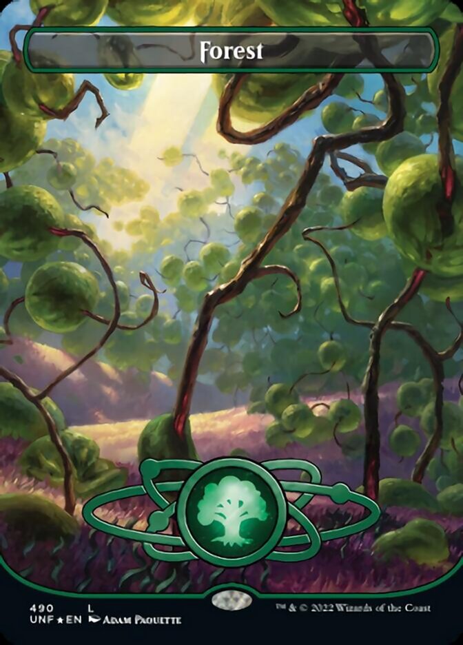 Forest (490) (Planetary Space-ic Land) (Galaxy Foil) [Unfinity] | Rook's Games and More