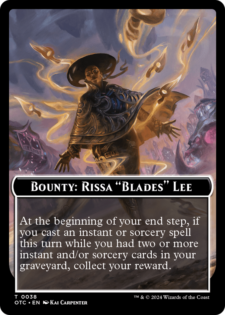 Bounty: Rissa "Blades" Lee // Bounty Rules Double-Sided Token [Outlaws of Thunder Junction Commander Tokens] | Rook's Games and More