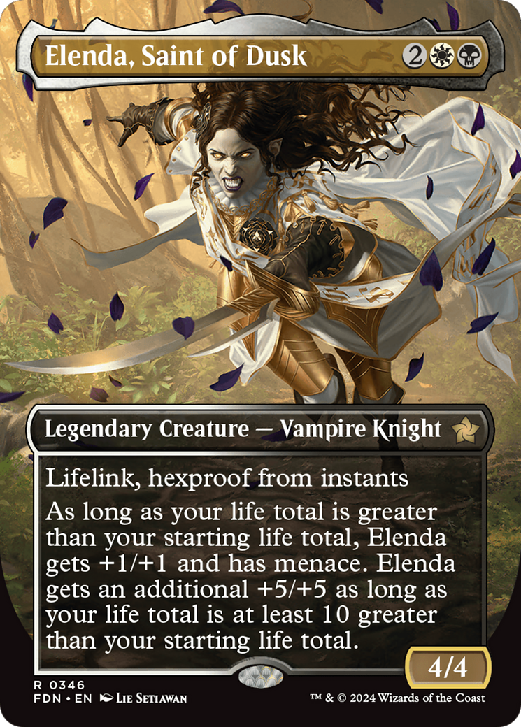 Elenda, Saint of Dusk (Borderless) [Foundations] | Rook's Games and More