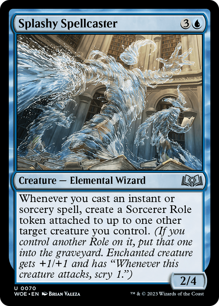 Splashy Spellcaster [Wilds of Eldraine] | Rook's Games and More