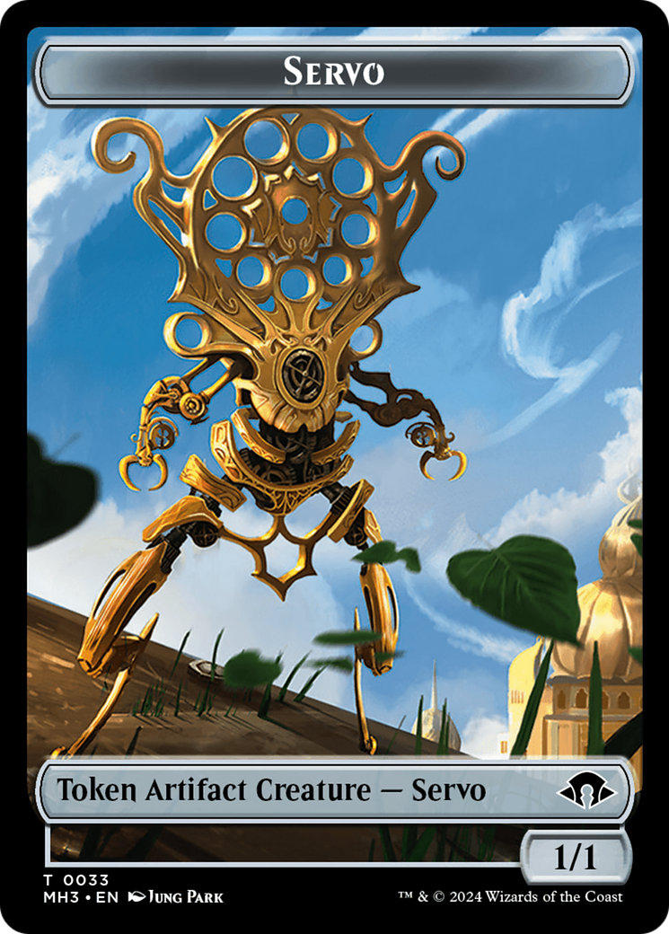 Phyrexian Myr (Ripple Foil) // Servo Double-Sided Token [Modern Horizons 3 Commander Tokens] | Rook's Games and More