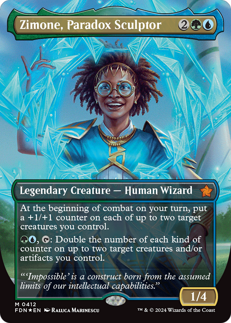 Zimone, Paradox Sculptor (Borderless) (Mana Foil) [Foundations] | Rook's Games and More