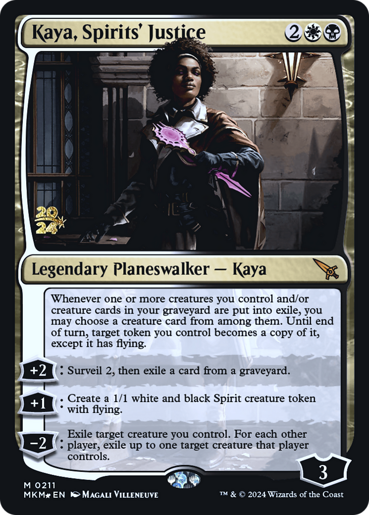 Kaya, Spirits' Justice [Murders at Karlov Manor Prerelease Promos] | Rook's Games and More