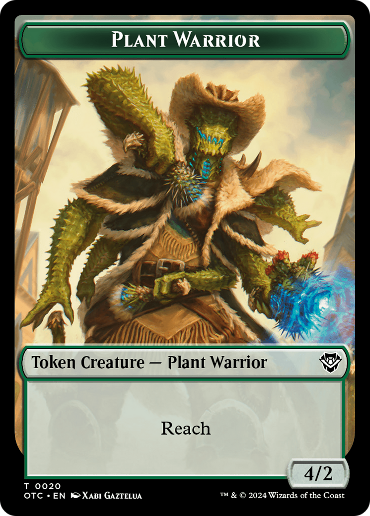 Plant Warrior // Treasure Double-Sided Token [Outlaws of Thunder Junction Commander Tokens] | Rook's Games and More