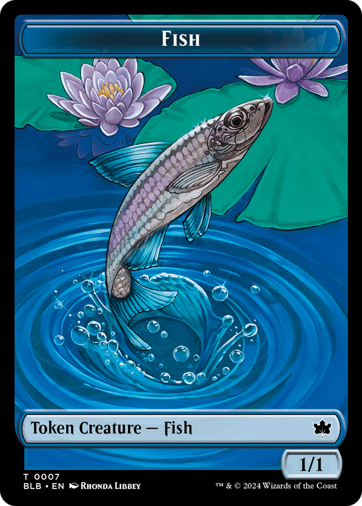 Fish // Warren Warleader Double-Sided Token [Bloomburrow Tokens] | Rook's Games and More