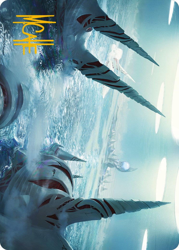 Seachrome Coast Art Card (Gold-Stamped Signature) [Phyrexia: All Will Be One Art Series] | Rook's Games and More