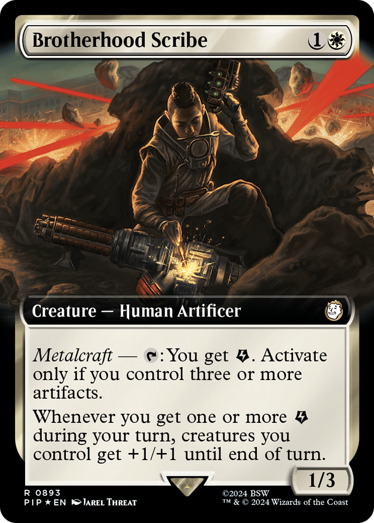 Brotherhood Scribe (Extended Art) (Surge Foil) [Fallout] | Rook's Games and More