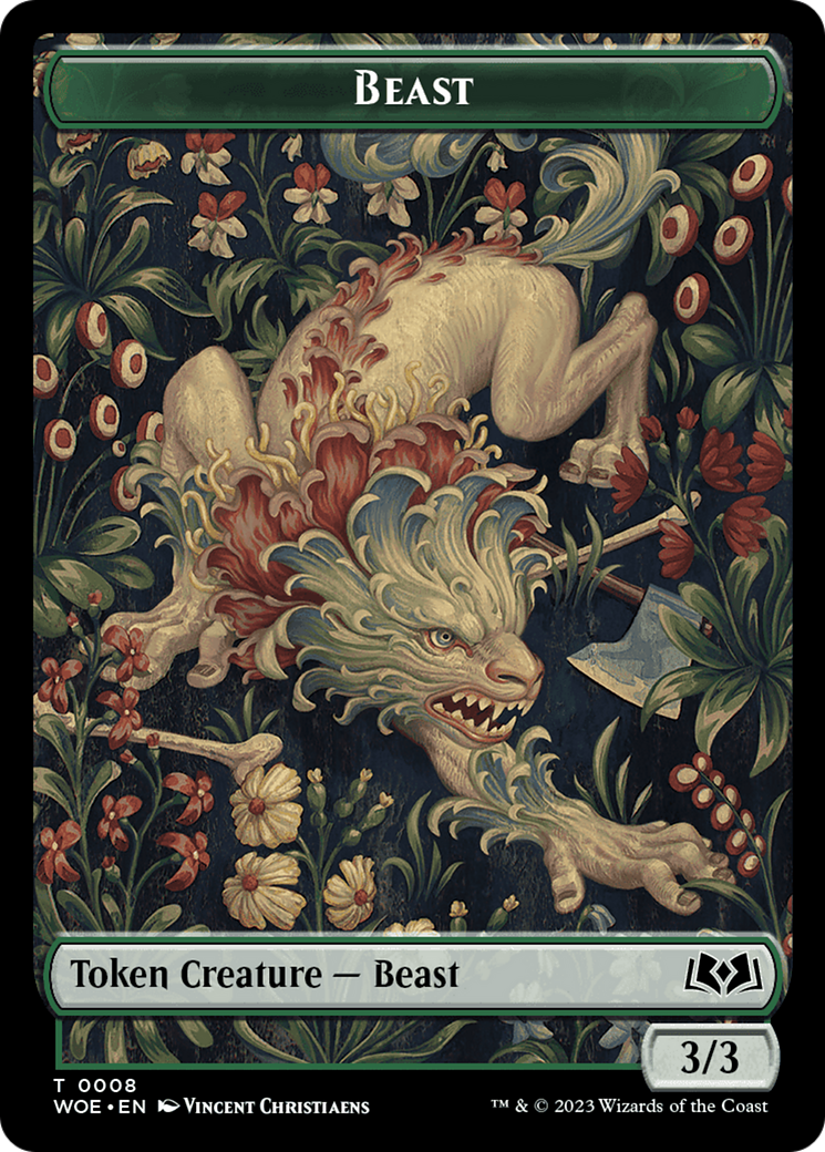 Beast Token [Wilds of Eldraine Tokens] | Rook's Games and More