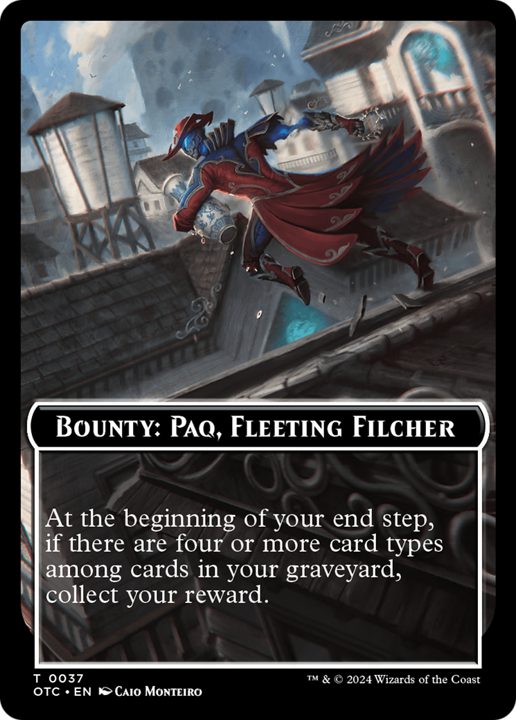 Bounty: Paq, Fleeting Filcher // Bounty Rules Double-Sided Token [Outlaws of Thunder Junction Commander Tokens] | Rook's Games and More