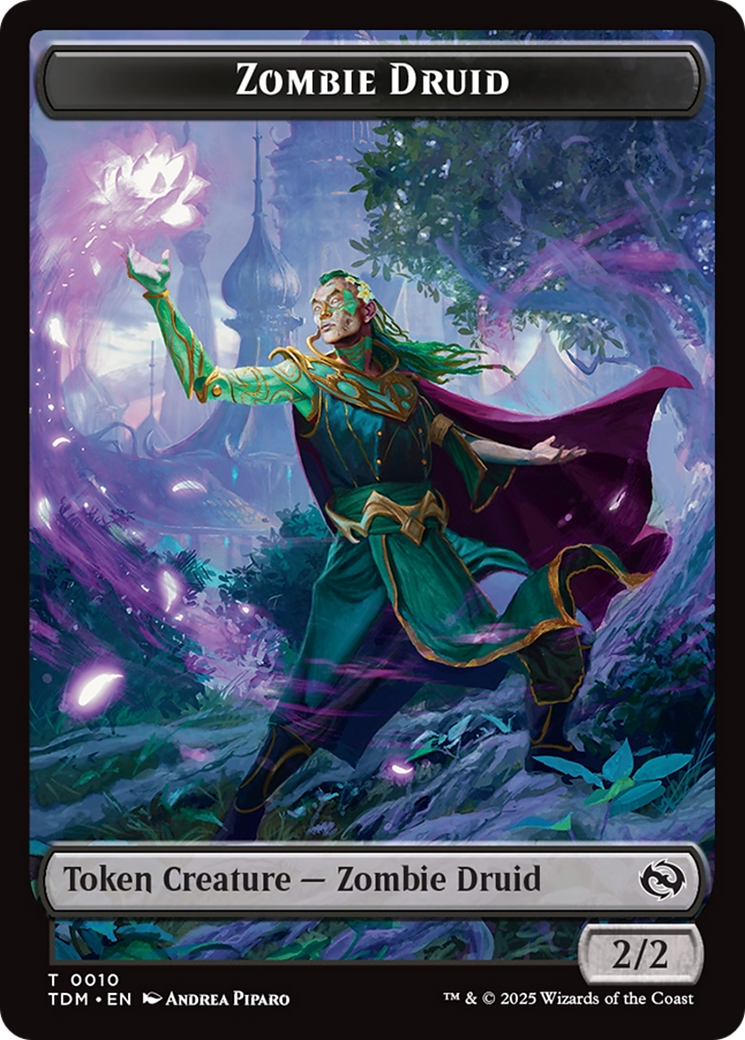 Zombie Druid // Treasure Double-Sided Token [Tarkir: Dragonstorm Tokens] | Rook's Games and More