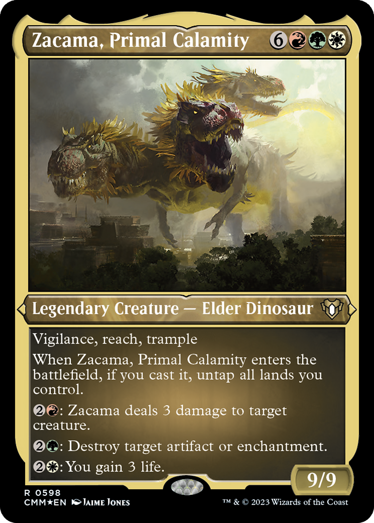 Zacama, Primal Calamity (Foil Etched) [Commander Masters] | Rook's Games and More