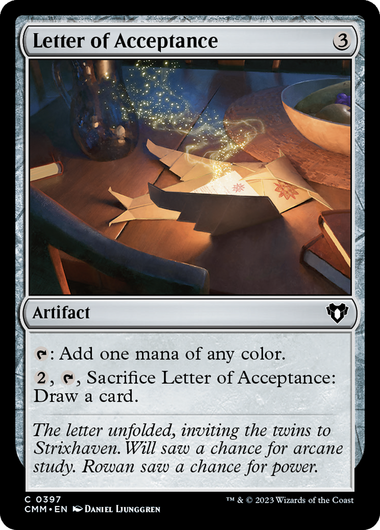 Letter of Acceptance [Commander Masters] | Rook's Games and More