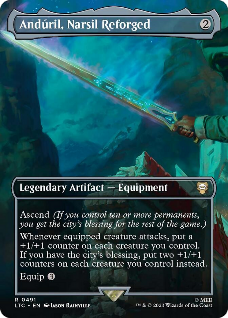 Anduril, Narsil Reforged (Borderless) [The Lord of the Rings: Tales of Middle-Earth Commander] | Rook's Games and More