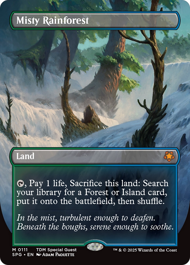 Misty Rainforest (Borderless) [Tarkir: Dragonstorm Special Guests] | Rook's Games and More