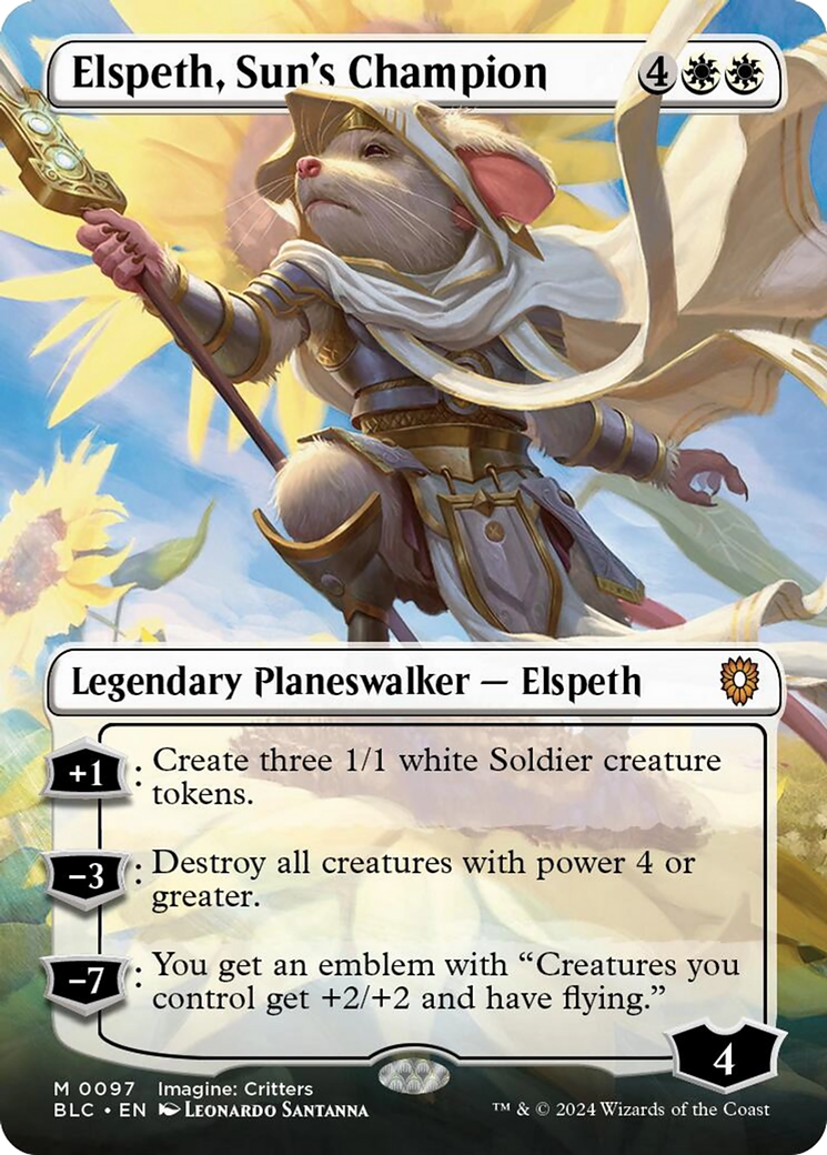 Elspeth, Sun's Champion (Borderless) [Bloomburrow Commander] | Rook's Games and More