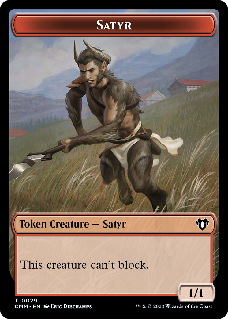 Satyr Token [Commander Masters Tokens] | Rook's Games and More