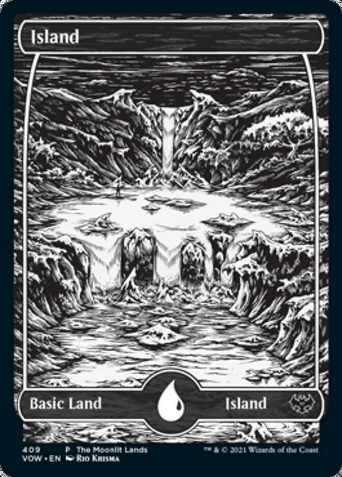 Island (The Moonlit Lands) (Foil Etched) [Innistrad: Crimson Vow Promos] | Rook's Games and More