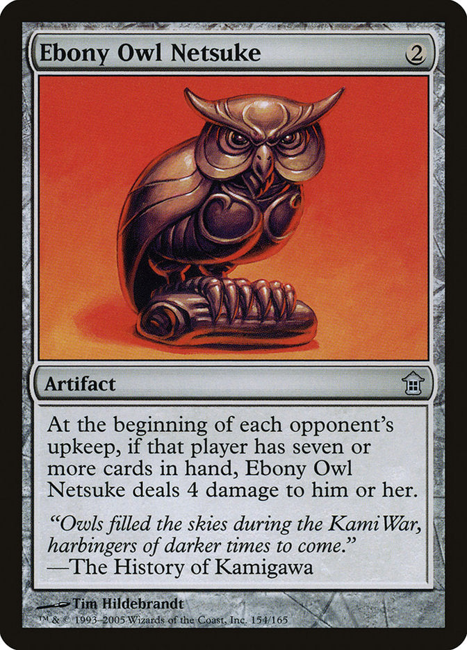 Ebony Owl Netsuke [Saviors of Kamigawa] | Rook's Games and More