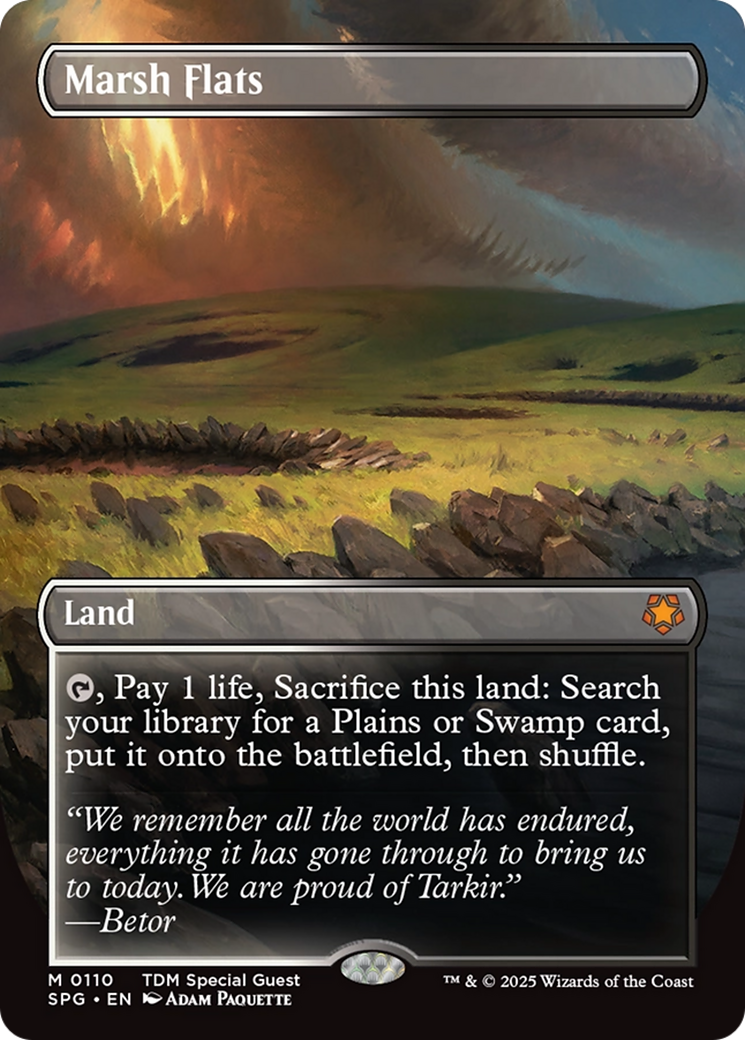 Marsh Flats (Borderless) [Tarkir: Dragonstorm Special Guests] | Rook's Games and More