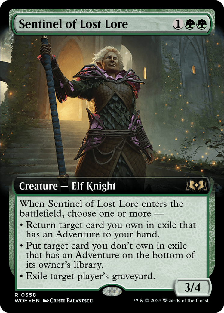 Sentinel of Lost Lore (Extended Art) [Wilds of Eldraine] | Rook's Games and More